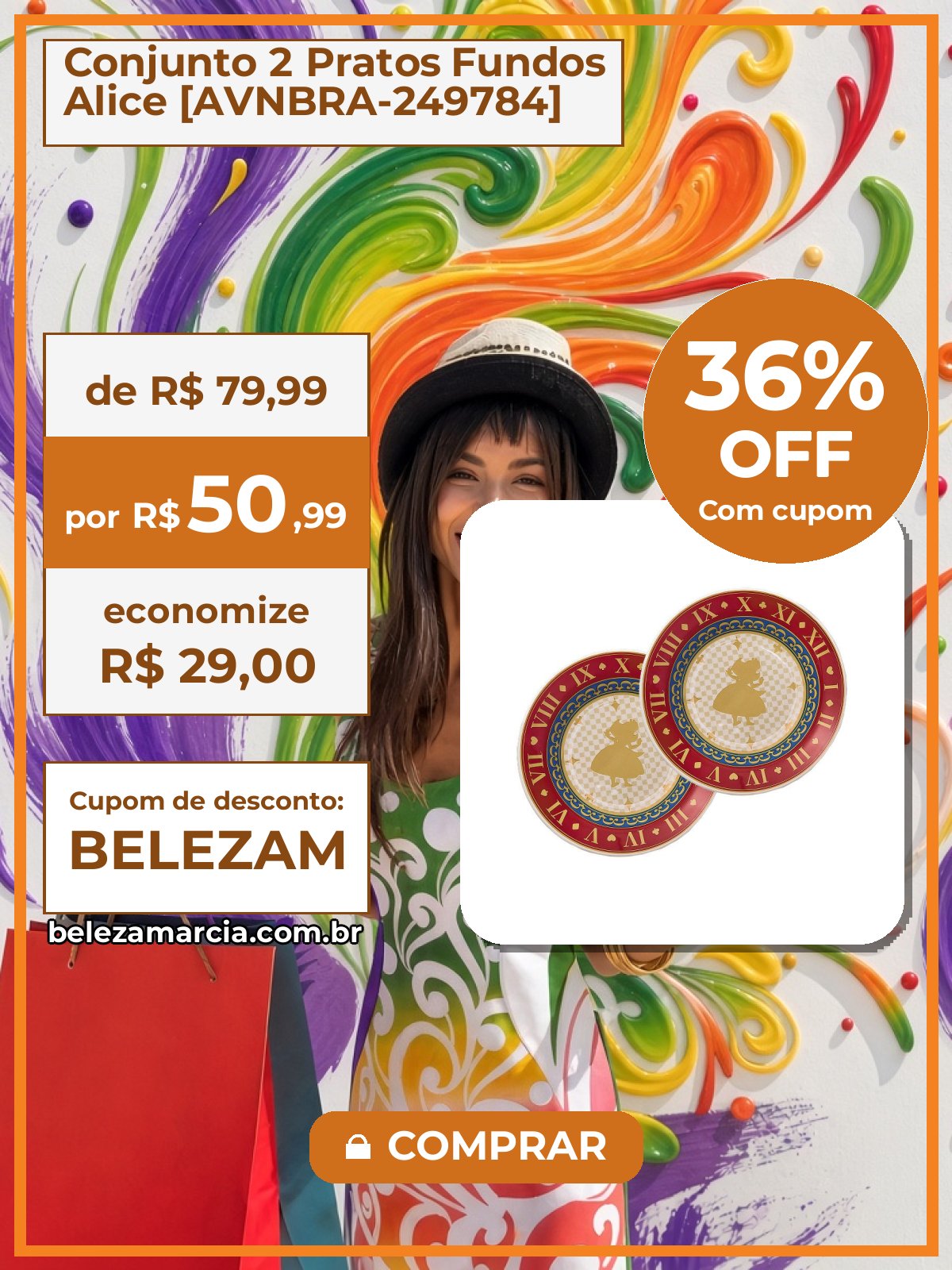 Conjunto 2 Pratos Fundos Alice [AVNBRA-249784]