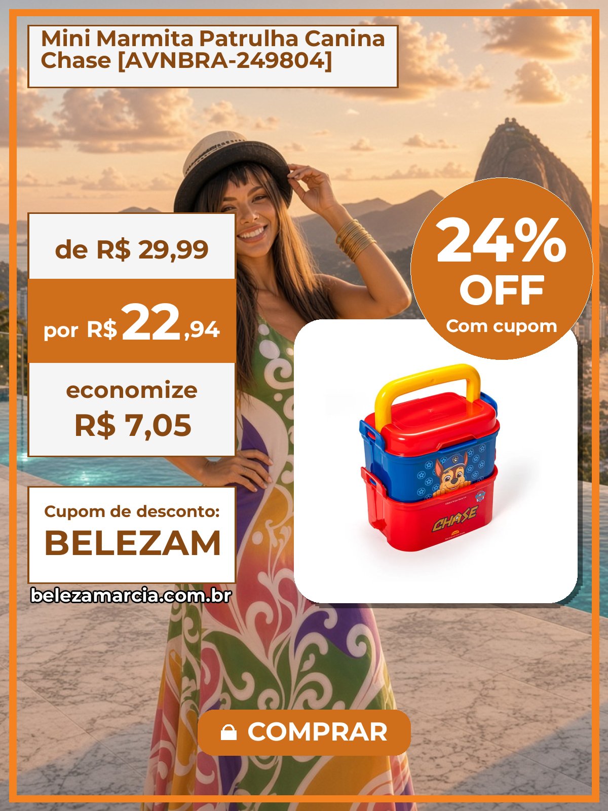 Mini Marmita Patrulha Canina Chase [AVNBRA-249804]