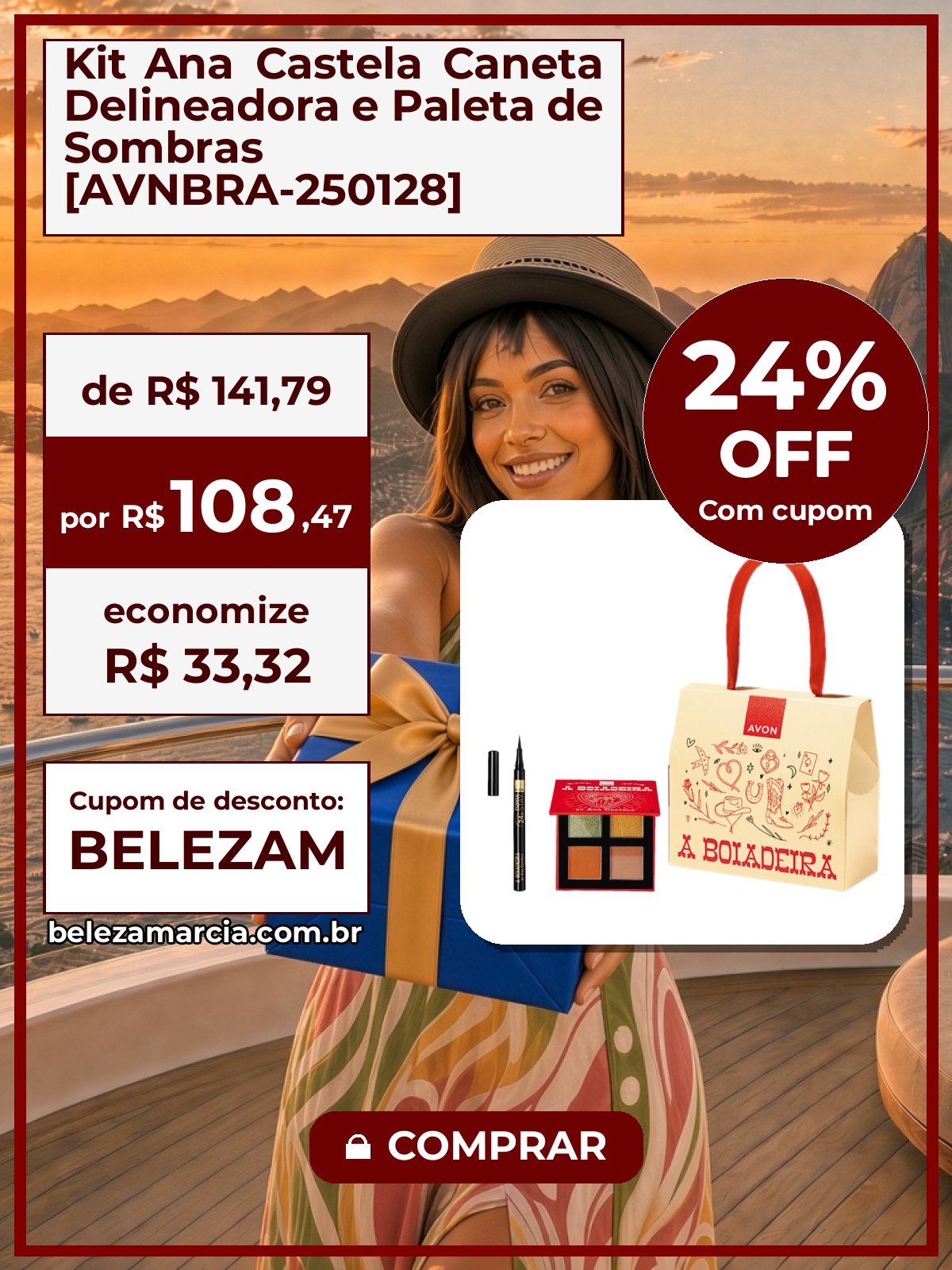Kit Ana Castela Caneta Delineadora e Paleta de Sombras [AVNBRA-250128]