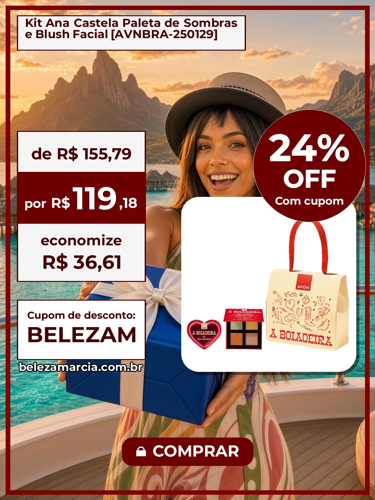Kit Ana Castela Paleta de Sombras e Blush Facial [AVNBRA-250129]
