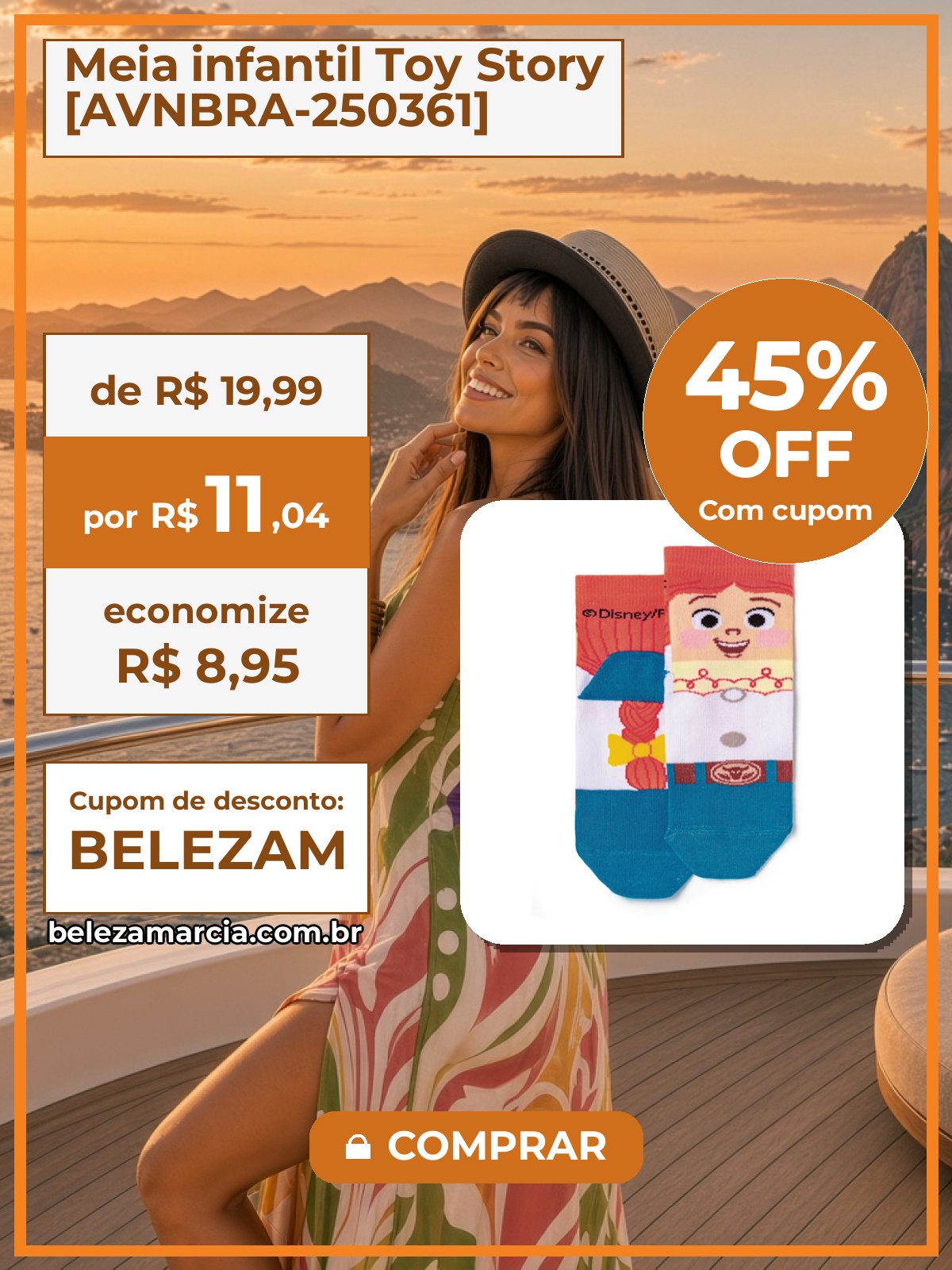 Meia infantil Toy Story [AVNBRA-250361]