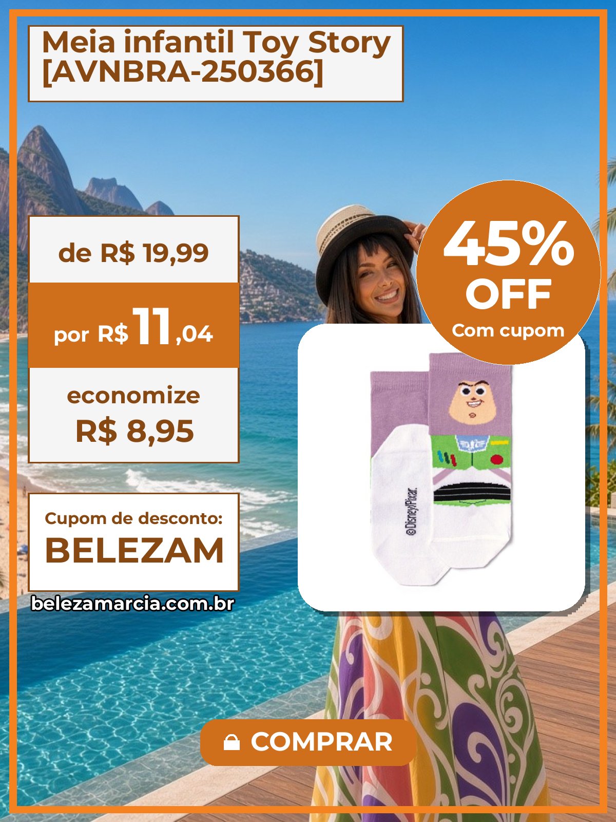 Meia infantil Toy Story [AVNBRA-250366]