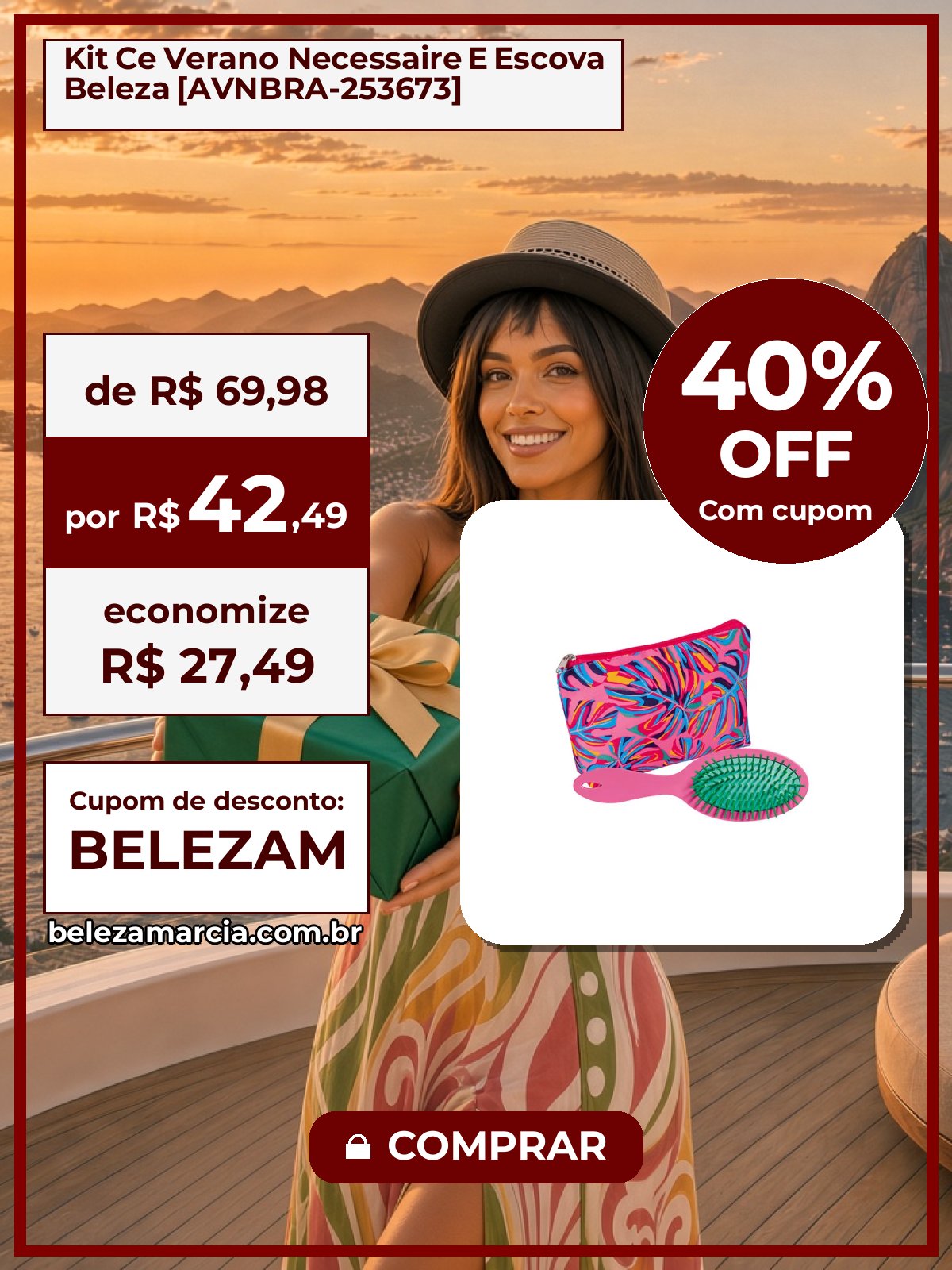 Kit Ce Verano Necessaire E Escova Beleza [AVNBRA-253673]