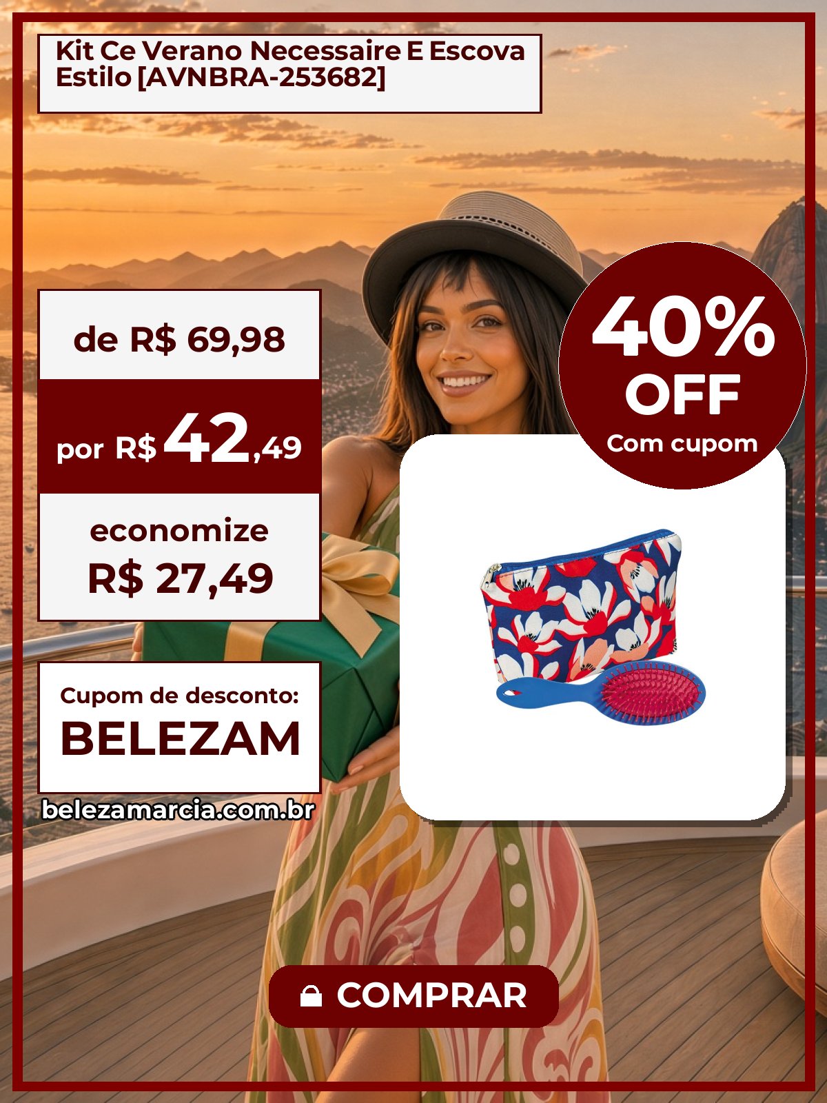 Kit Ce Verano Necessaire E Escova Estilo [AVNBRA-253682]