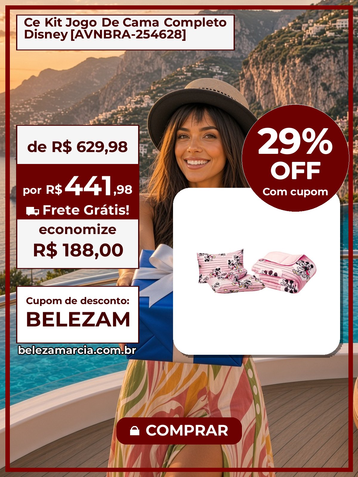 Ce Kit Jogo De Cama Completo Disney [AVNBRA-254628]