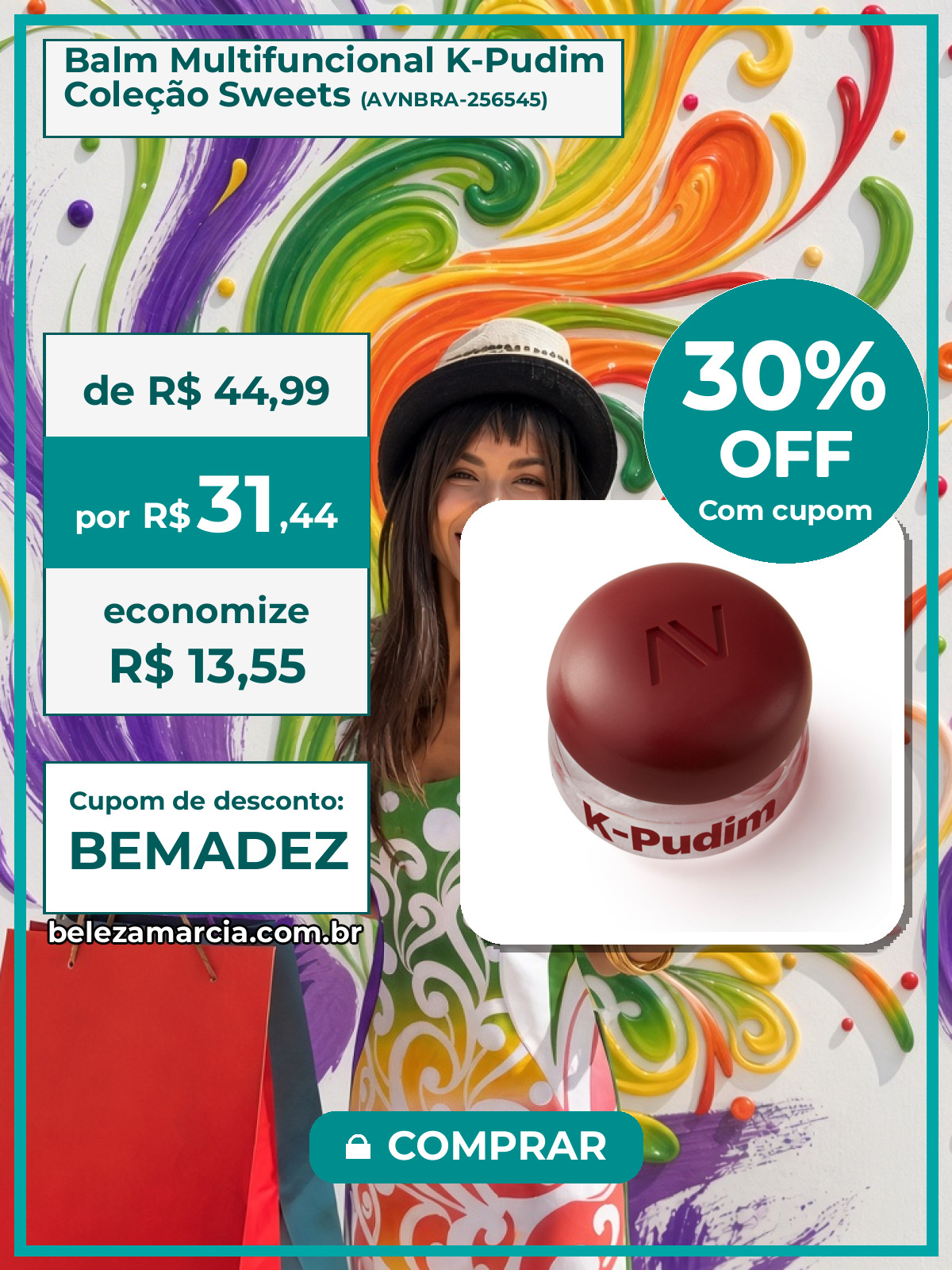 Balm Multifuncional K-Pudim Coleção Sweets