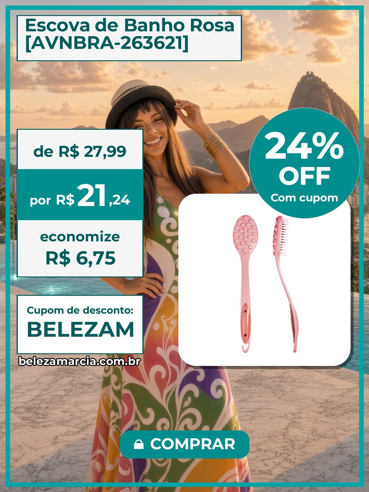 Escova de Banho Rosa [AVNBRA-263621]