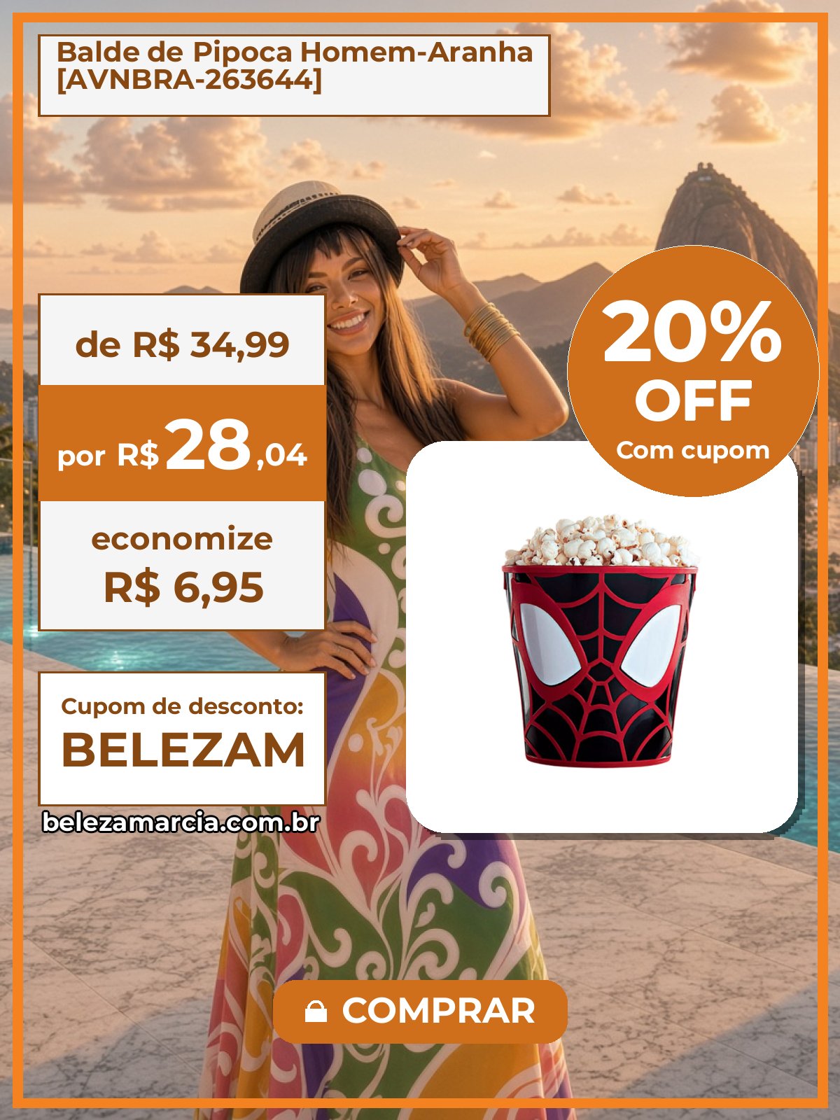 Balde de Pipoca Homem-Aranha [AVNBRA-263644]