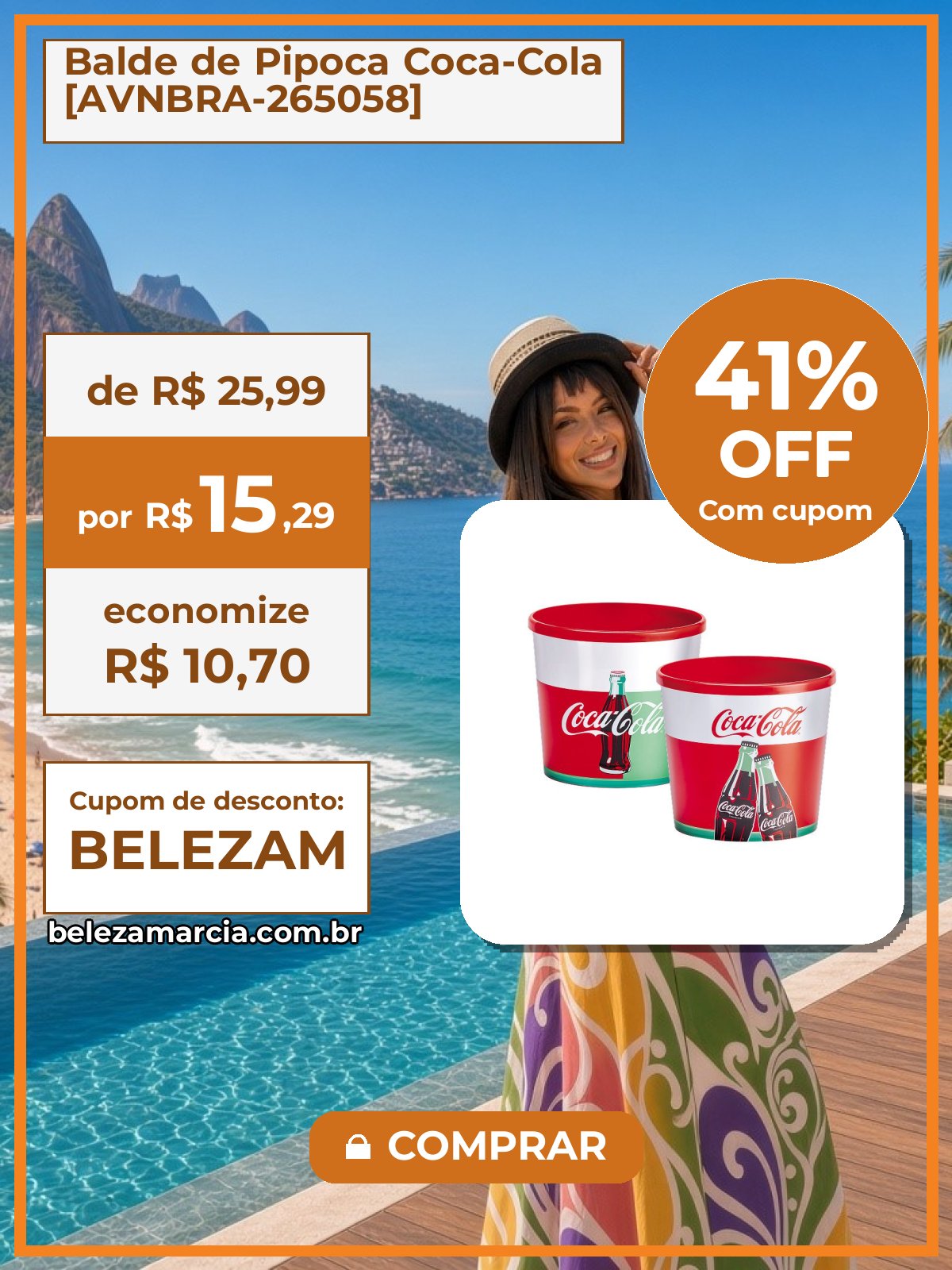 Balde de Pipoca Coca-Cola [AVNBRA-265058]
