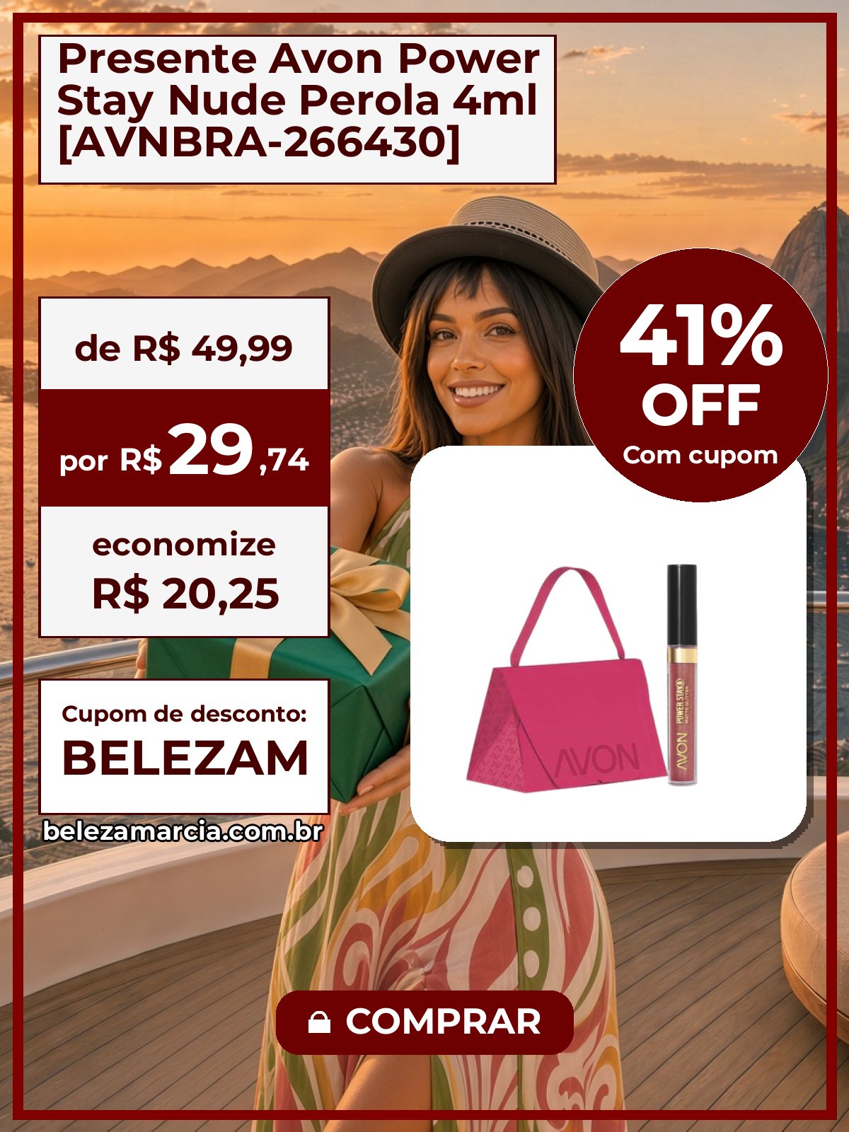 Presente Avon Power Stay Nude Perola 4ml [AVNBRA-266430]