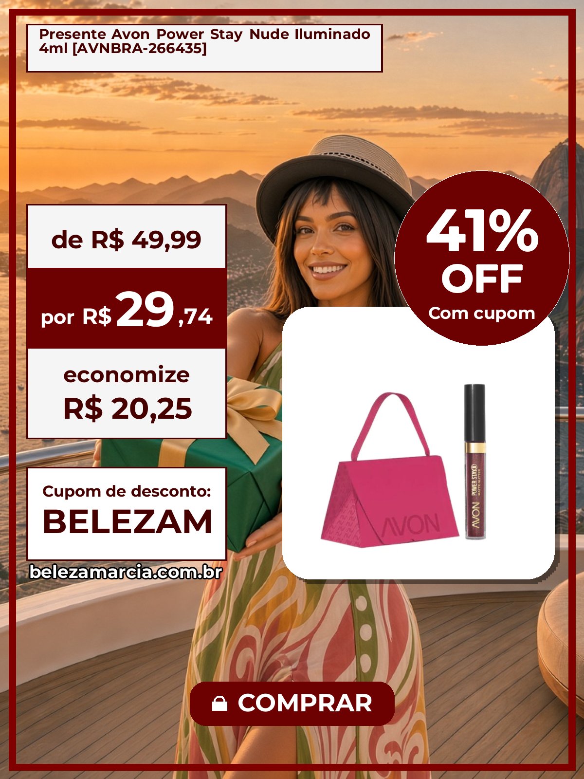 Presente Avon Power Stay Nude Iluminado 4ml [AVNBRA-266435]