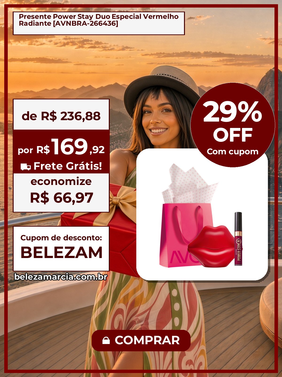 Presente Power Stay Duo Especial Vermelho Radiante [AVNBRA-266436]