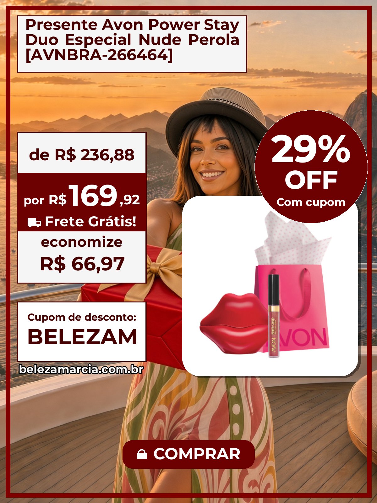 Presente Avon Power Stay Duo Especial Nude Perola [AVNBRA-266464]