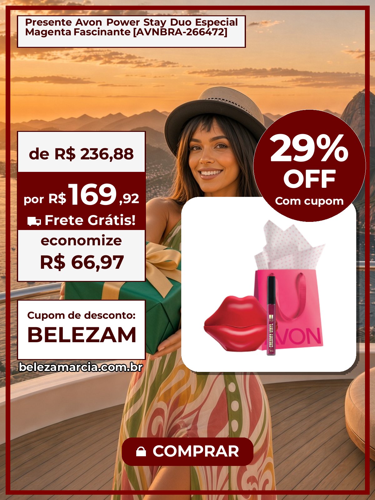 Presente Avon Power Stay Duo Especial Magenta Fascinante [AVNBRA-266472]