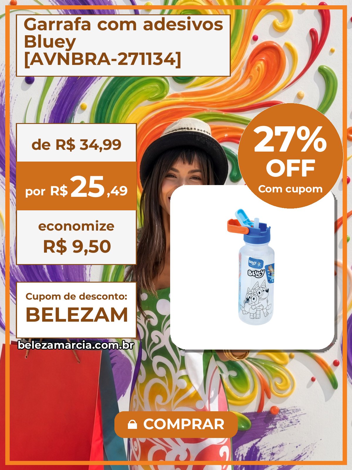 Garrafa com adesivos Bluey [AVNBRA-271134]