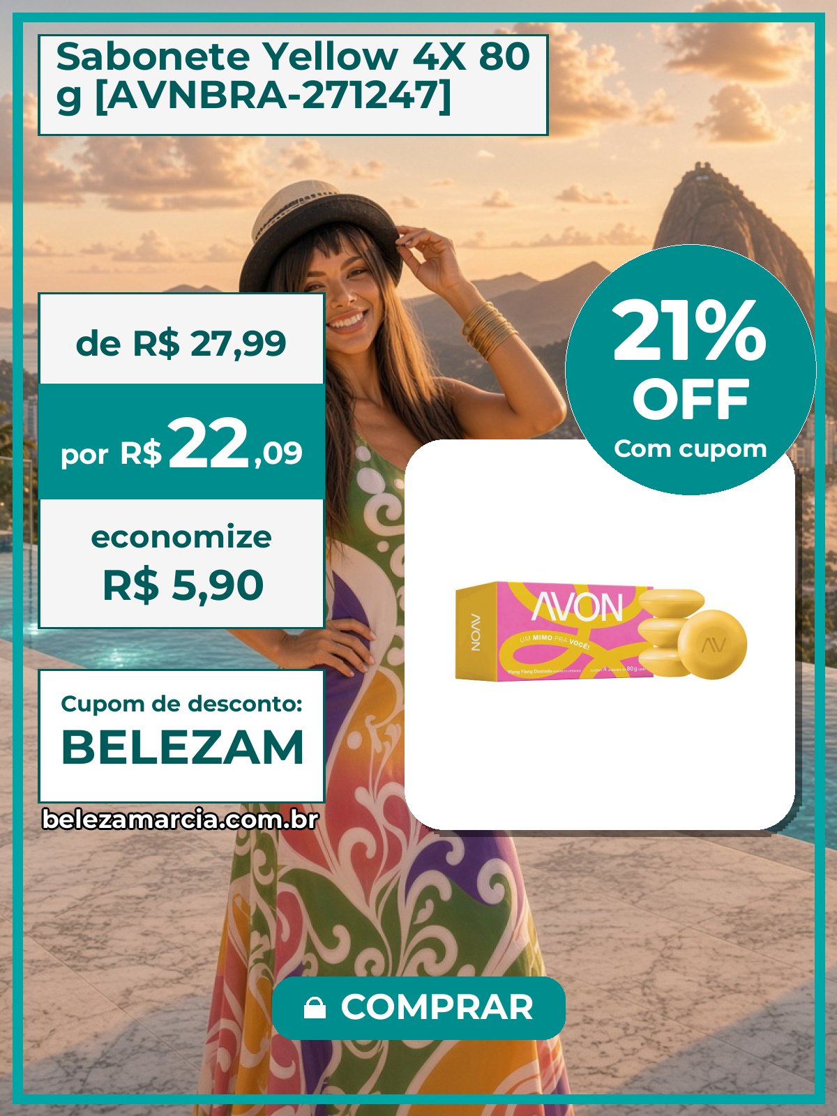 Sabonete Yellow 4X 80 g [AVNBRA-271247]