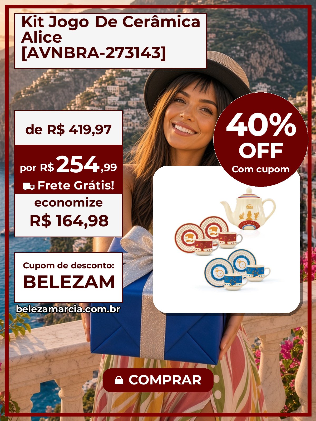 Kit Jogo De Cerâmica Alice [AVNBRA-273143]