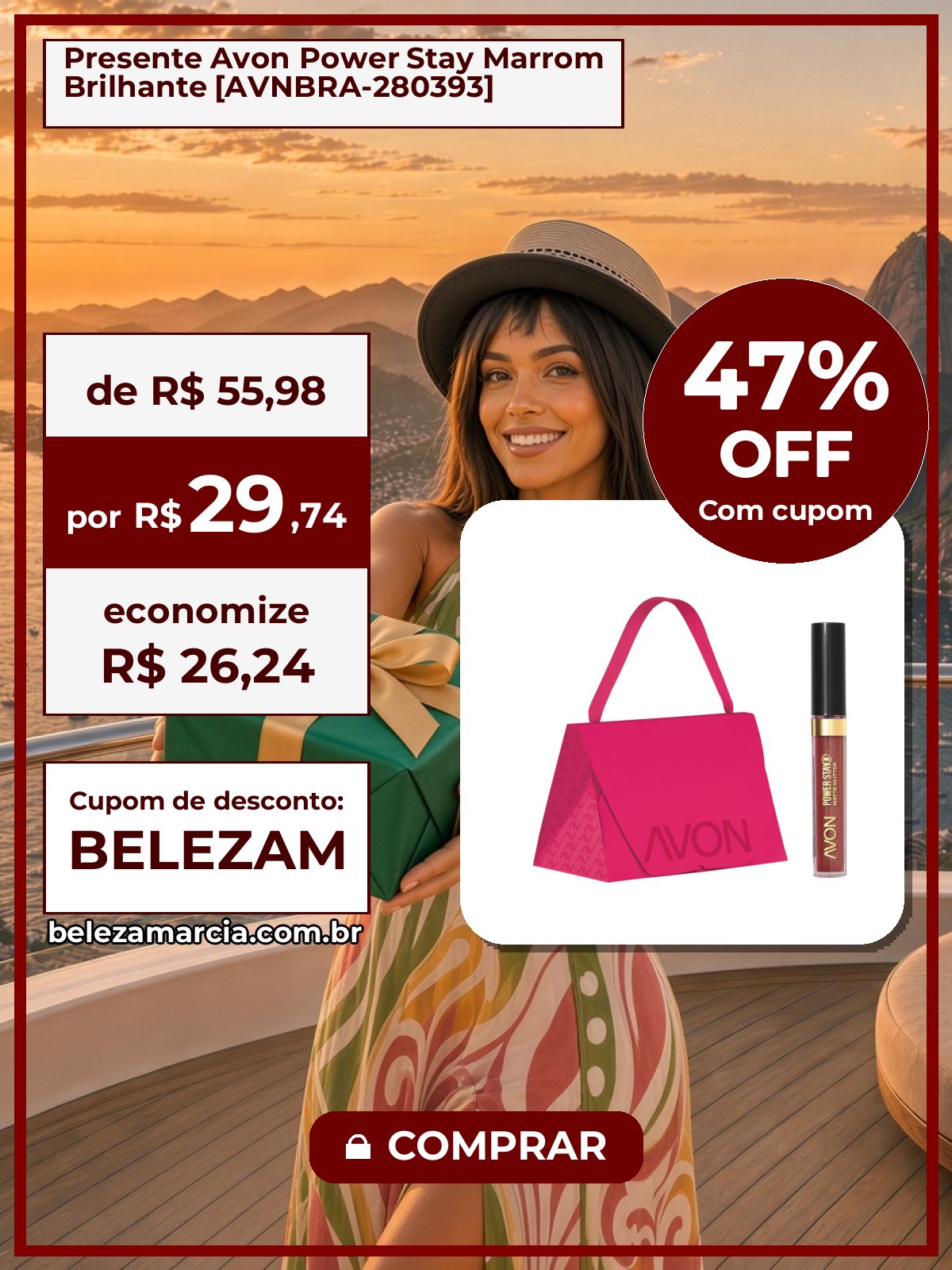 Presente Avon Power Stay Marrom Brilhante [AVNBRA-280393]