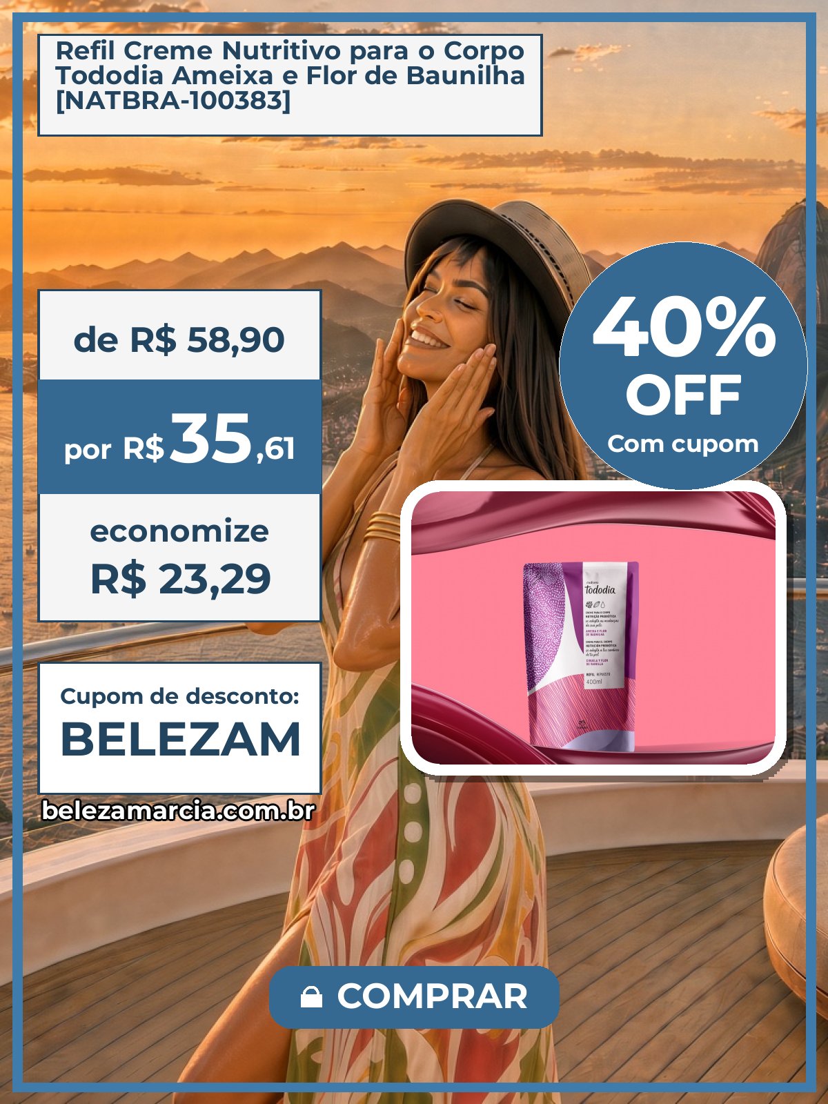 Refil Creme Nutritivo para o Corpo Tododia Ameixa e Flor de Baunilha [NATBRA-100383]
