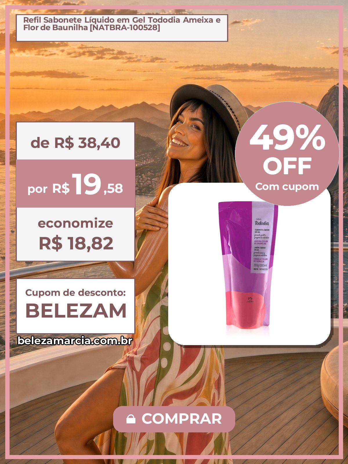 Refil Sabonete Líquido em Gel Tododia Ameixa e Flor de Baunilha [NATBRA-100528]