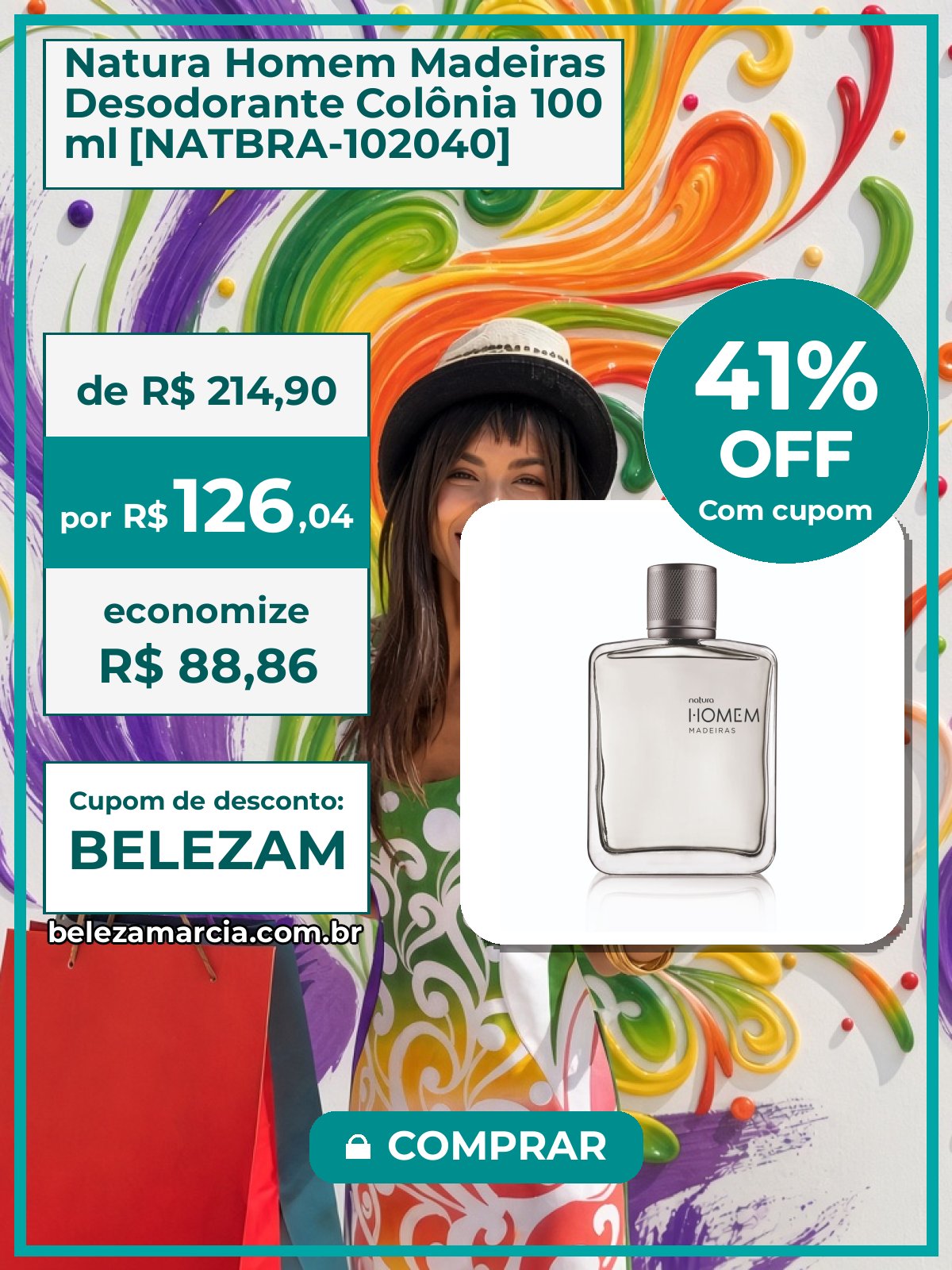 Natura Homem Madeiras Desodorante Colônia 100 ml [NATBRA-102040]