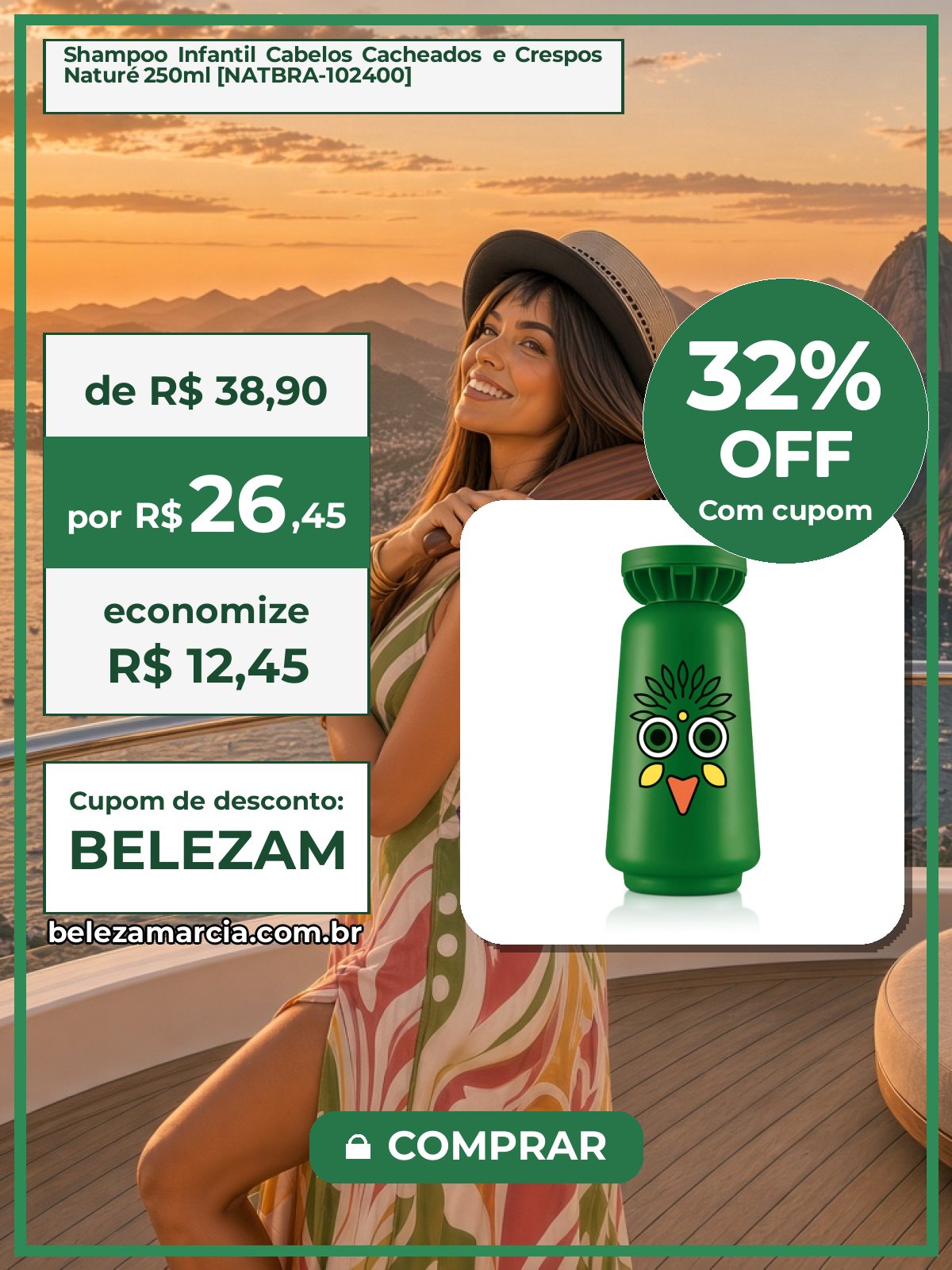 Shampoo Infantil Cabelos Cacheados e Crespos Naturé 250ml [NATBRA-102400]
