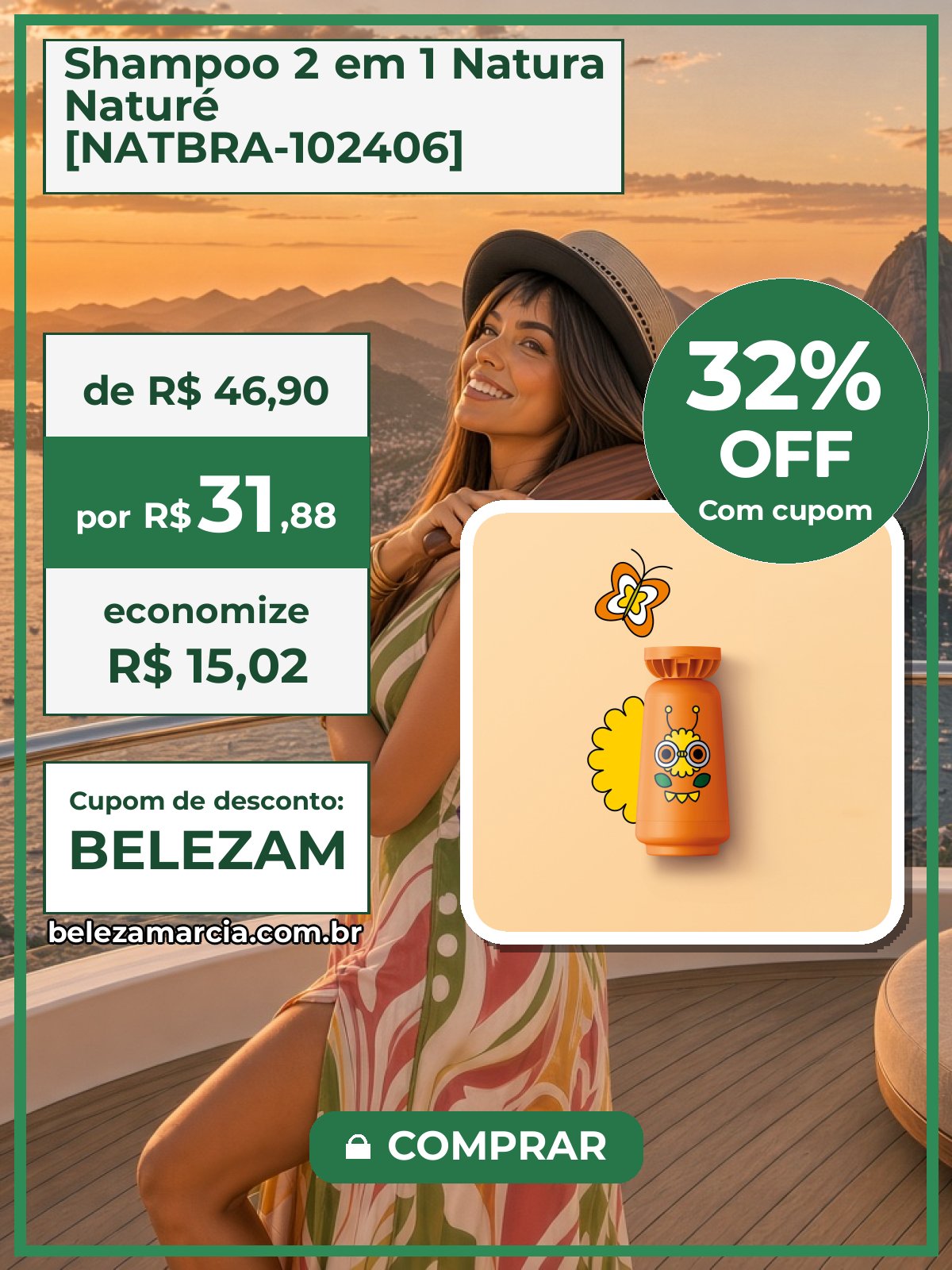 Shampoo 2 em 1 Natura Naturé [NATBRA-102406]
