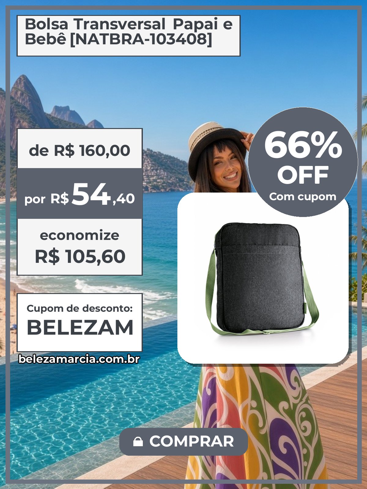 Bolsa Transversal Papai e Bebê [NATBRA-103408]
