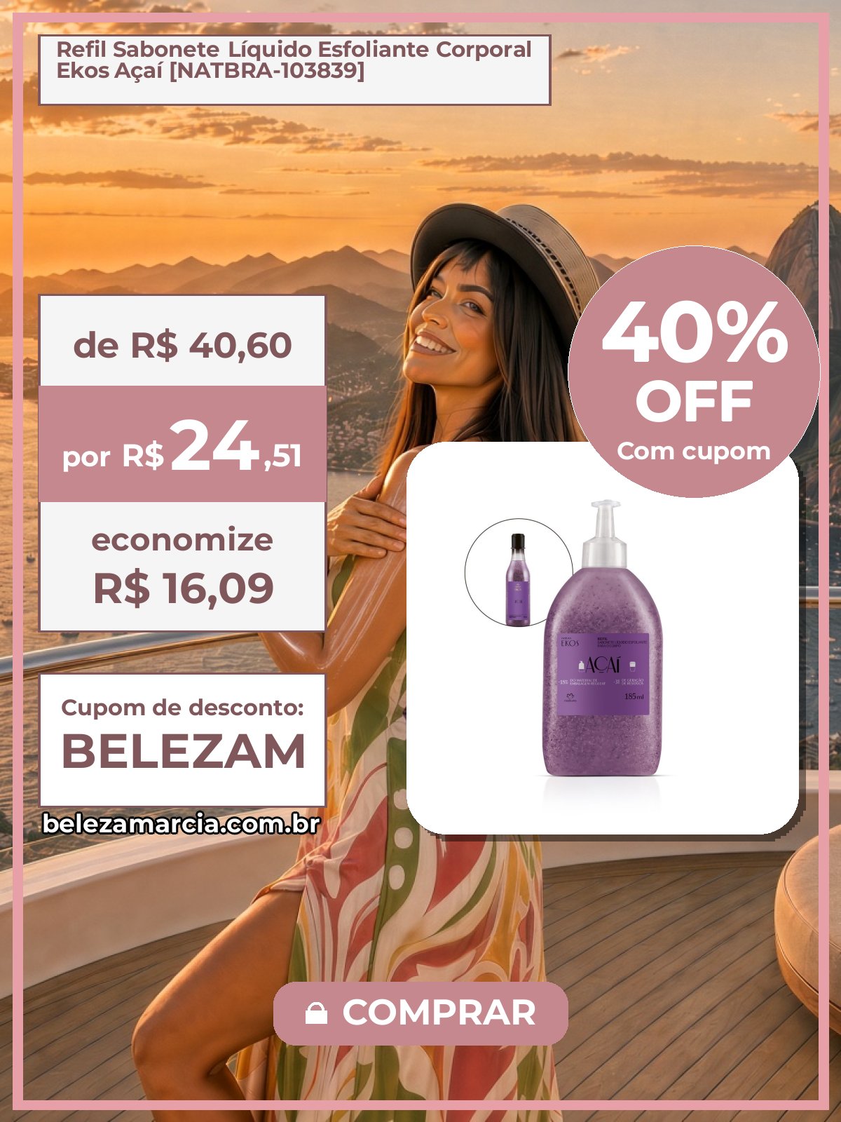 Refil Sabonete Líquido Esfoliante Corporal Ekos Açaí [NATBRA-103839]