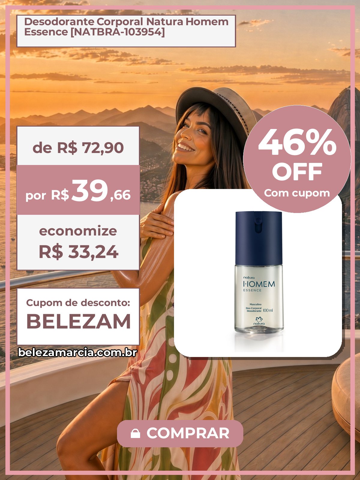 Desodorante Corporal Natura Homem Essence [NATBRA-103954]