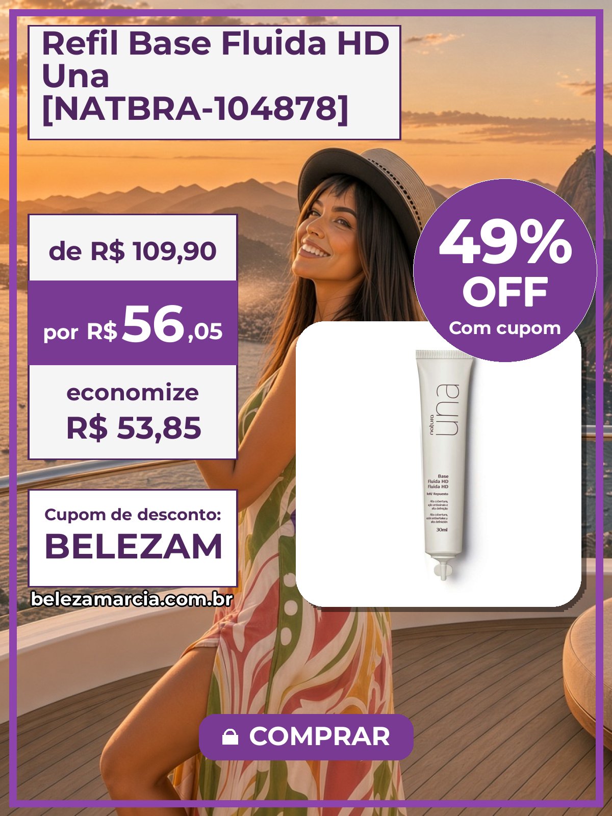 Refil Base Fluida HD Una [NATBRA-104878]