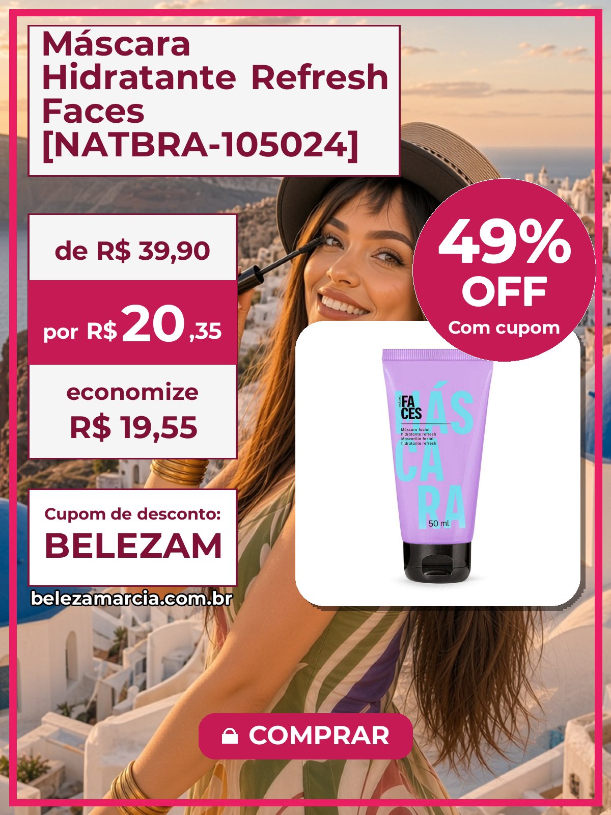 Máscara Hidratante Refresh Faces [NATBRA-105024]