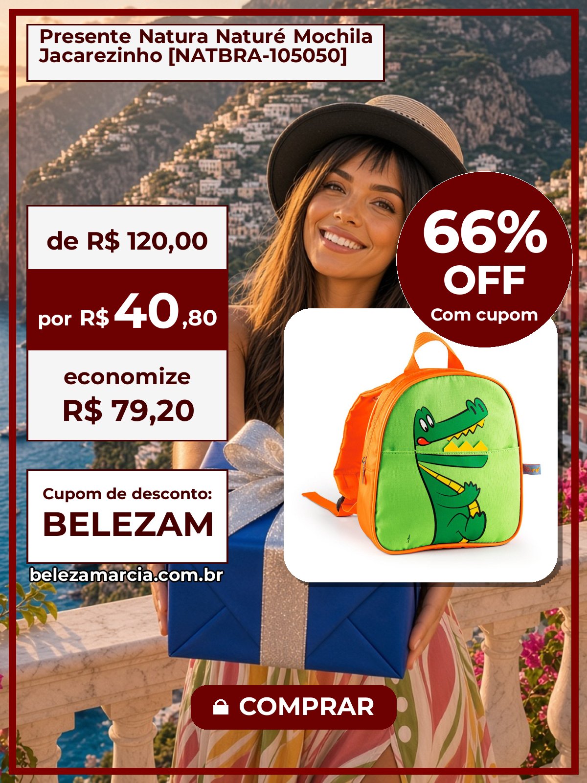 Presente Natura Naturé Mochila Jacarezinho [NATBRA-105050]
