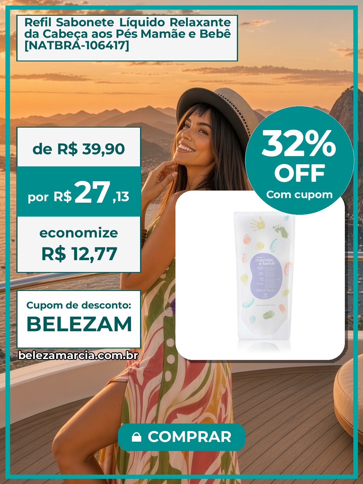 Refil Sabonete Líquido Relaxante da Cabeça aos Pés Mamãe e Bebê [NATBRA-106417]