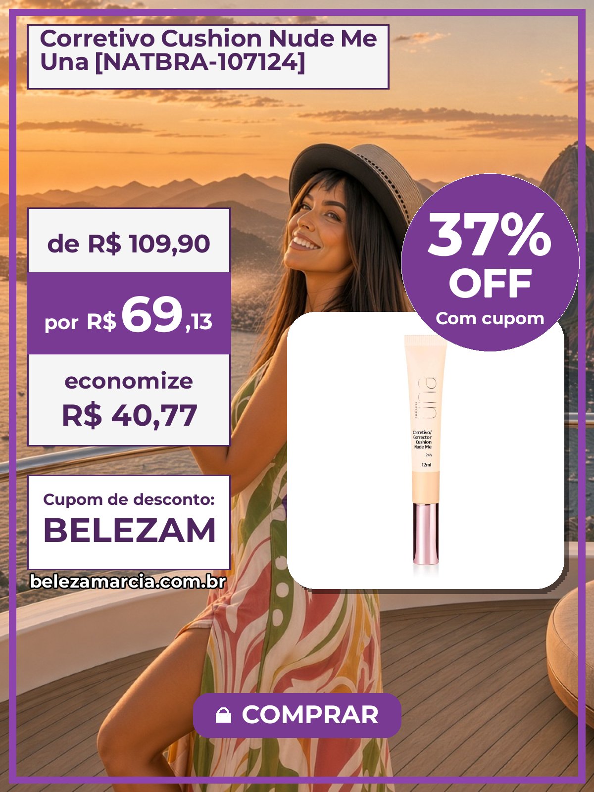 Corretivo Cushion Nude Me Una [NATBRA-107124]