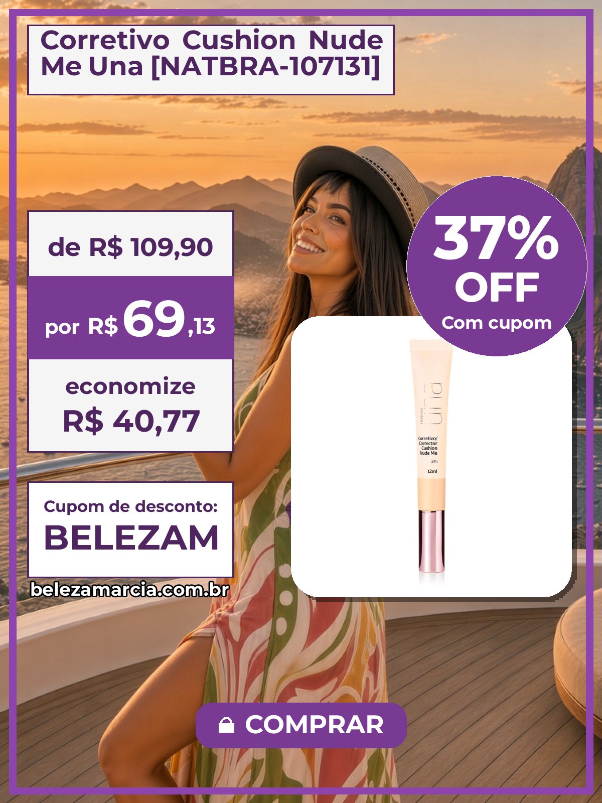 Corretivo Cushion Nude Me Una [NATBRA-107131]