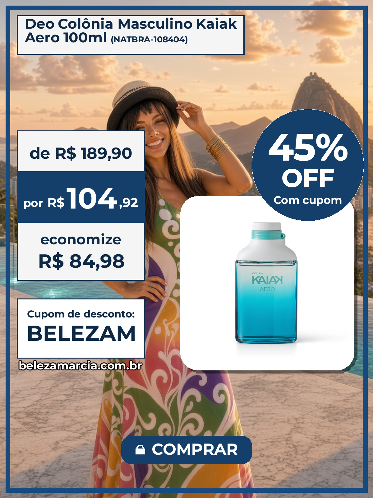 Deo Colônia Masculino Kaiak Aero 100ml