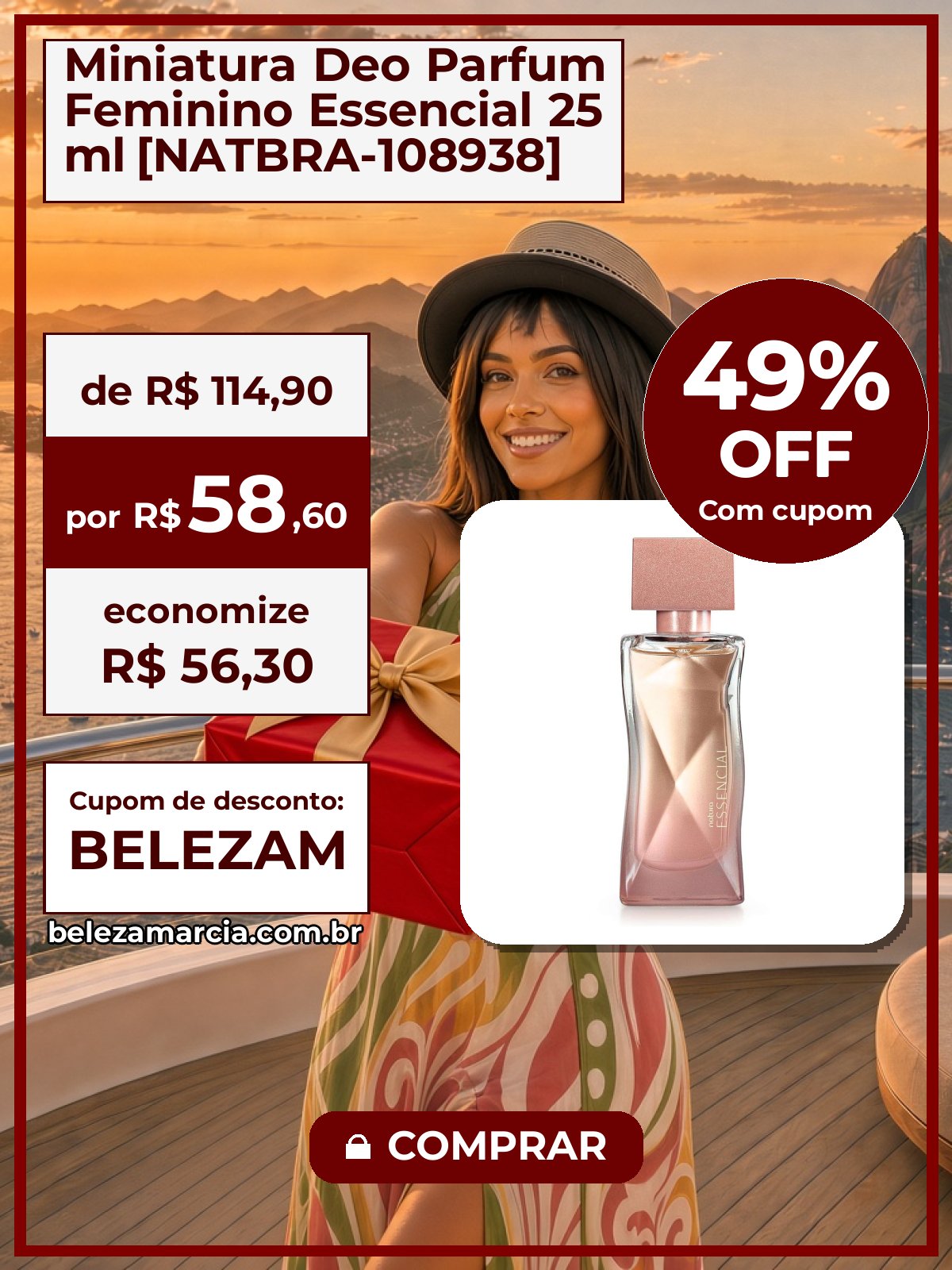 Miniatura Deo Parfum Feminino Essencial 25 ml [NATBRA-108938]