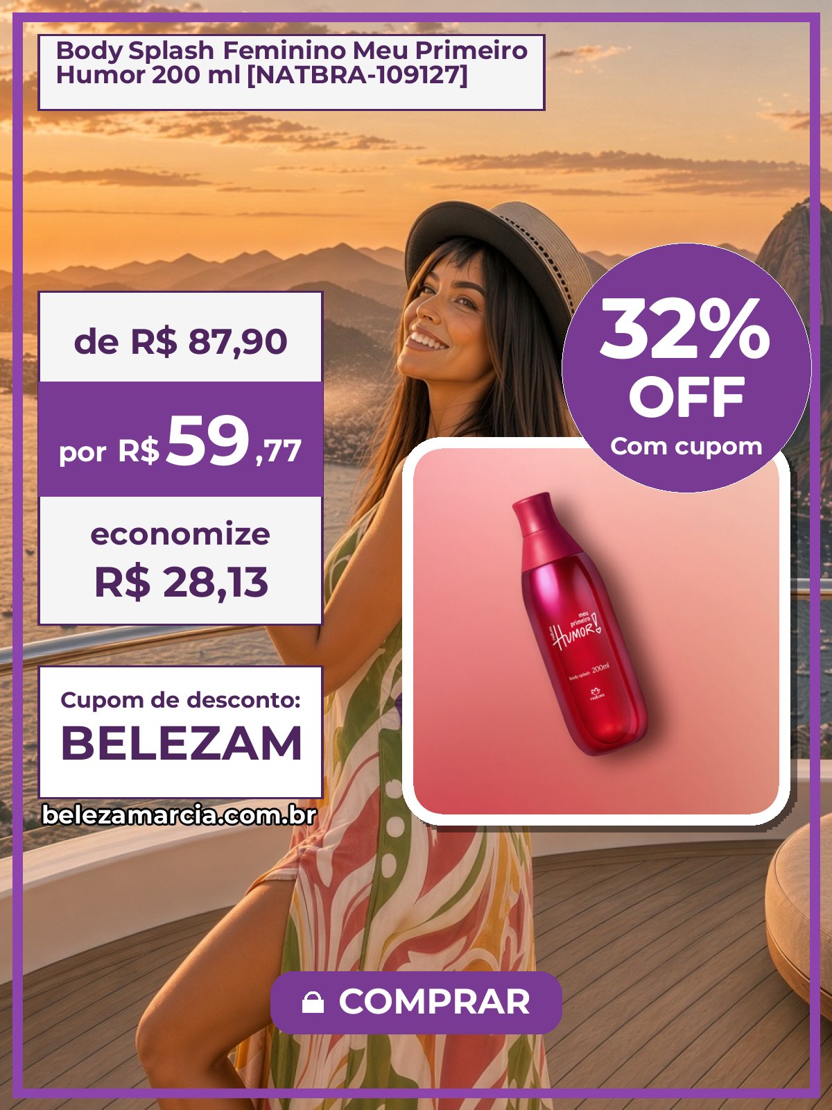 Body Splash Feminino Meu Primeiro Humor 200 ml [NATBRA-109127]