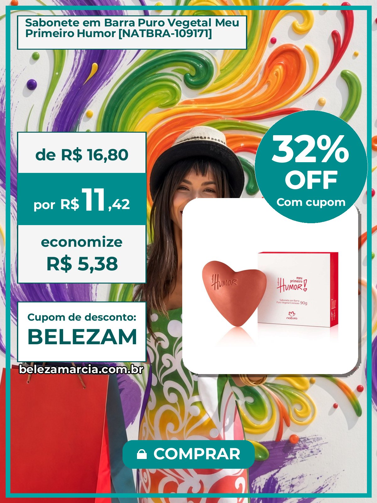 Sabonete em Barra Puro Vegetal Meu Primeiro Humor [NATBRA-109171]