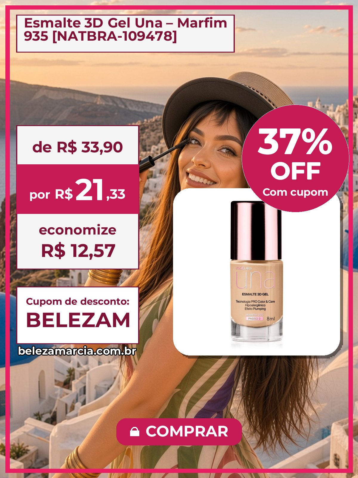 Esmalte 3D Gel Una – Marfim 935 [NATBRA-109478]