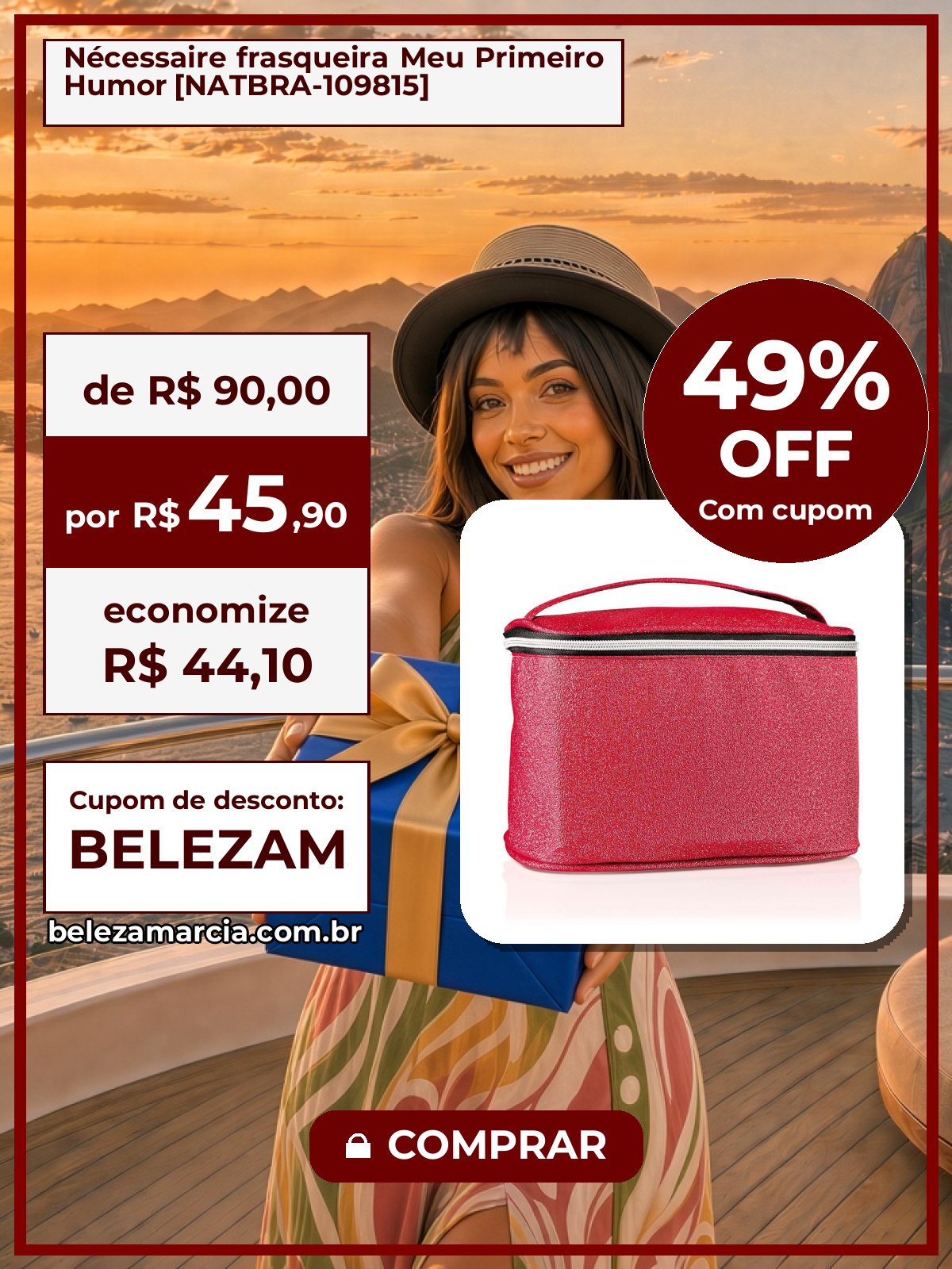 Nécessaire frasqueira Meu Primeiro Humor [NATBRA-109815]