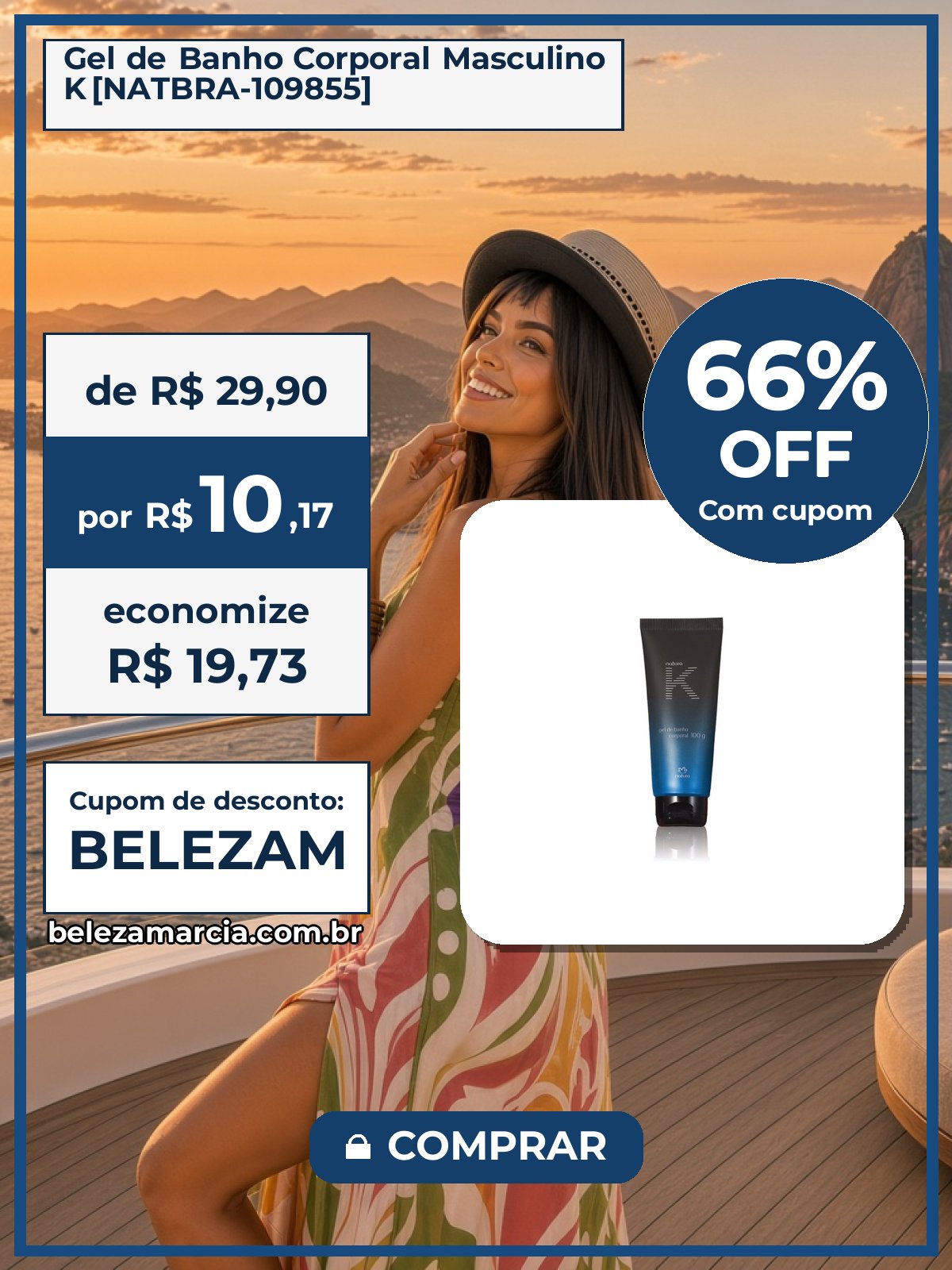 Gel de Banho Corporal Masculino K [NATBRA-109855]