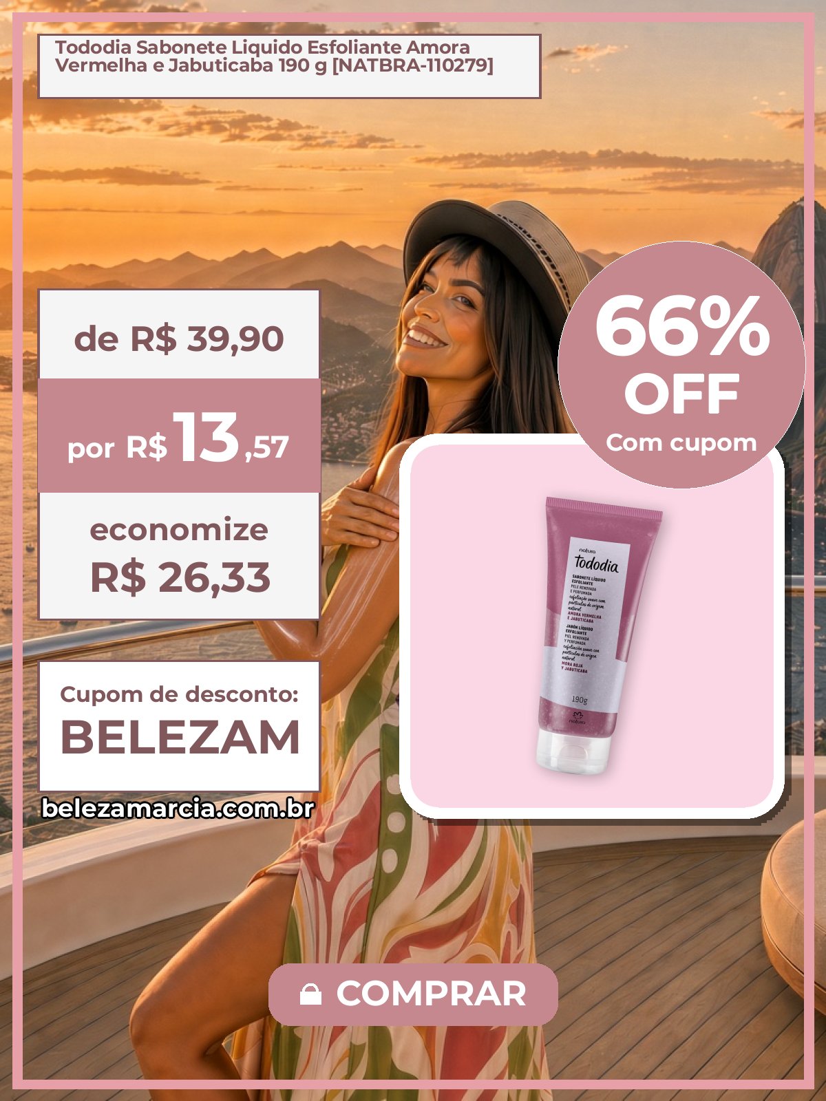 Tododia Sabonete Liquido Esfoliante Amora Vermelha e Jabuticaba 190 g [NATBRA-110279]