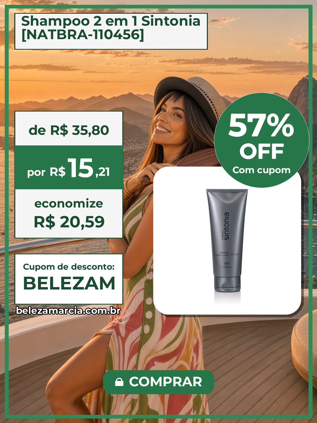 Shampoo 2 em 1 Sintonia [NATBRA-110456]