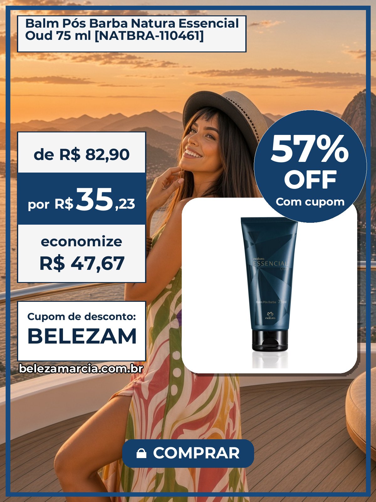 Balm Pós Barba Natura Essencial Oud 75 ml [NATBRA-110461]