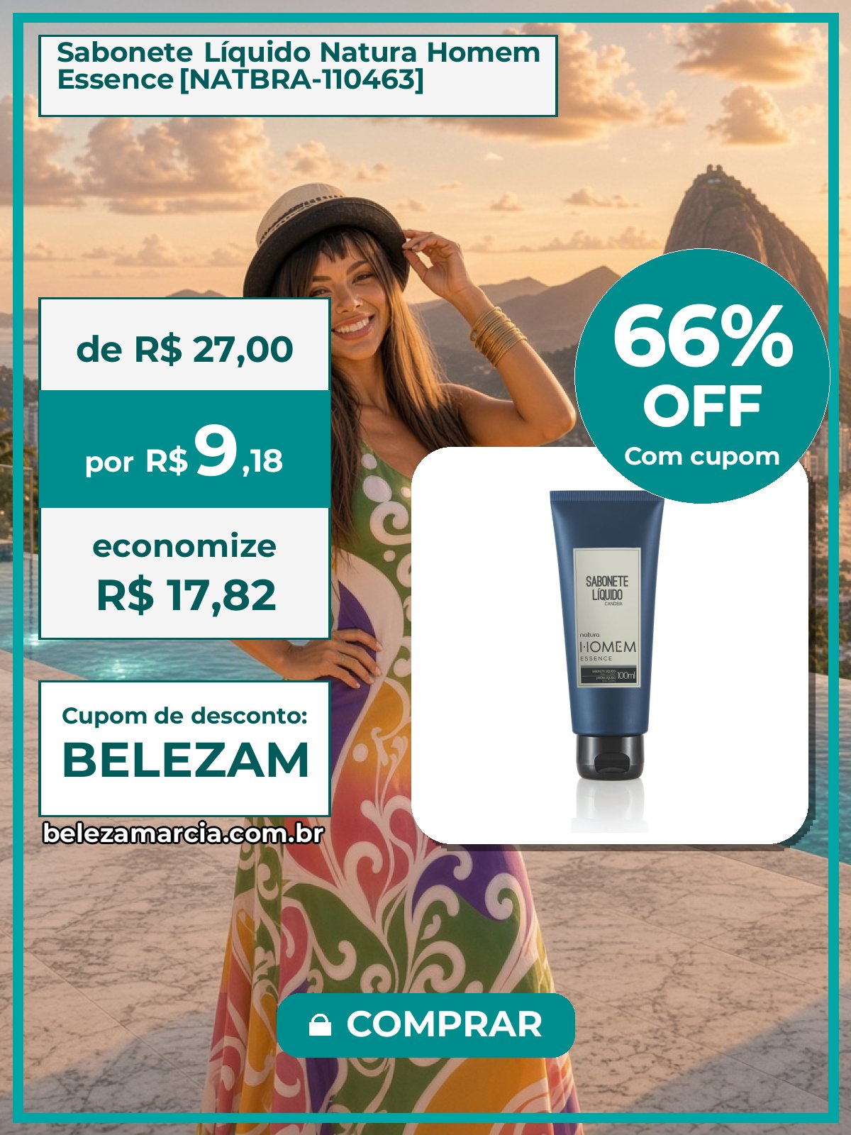 Sabonete Líquido Natura Homem Essence [NATBRA-110463]