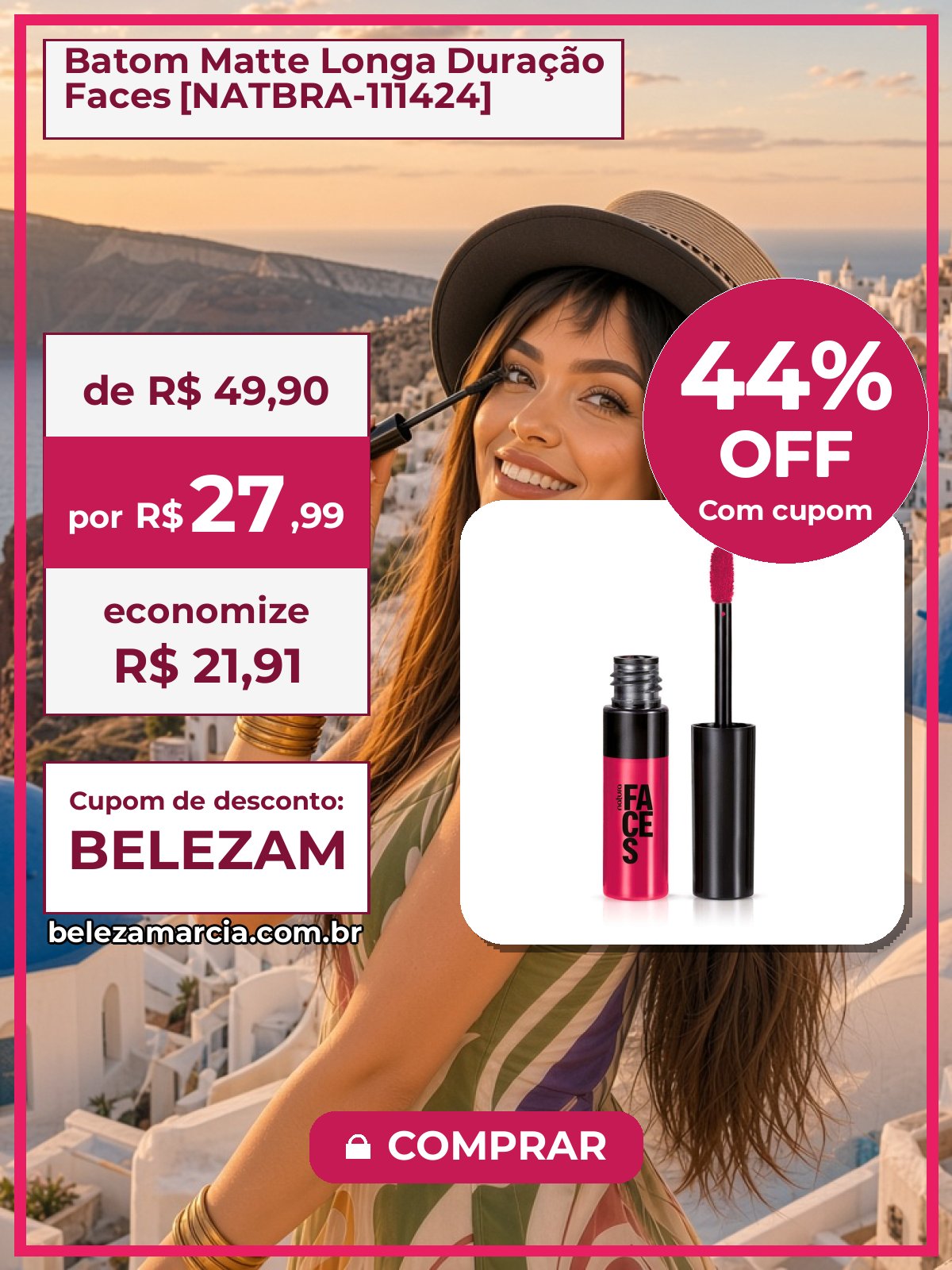 Batom Matte Longa Duração Faces [NATBRA-111424]