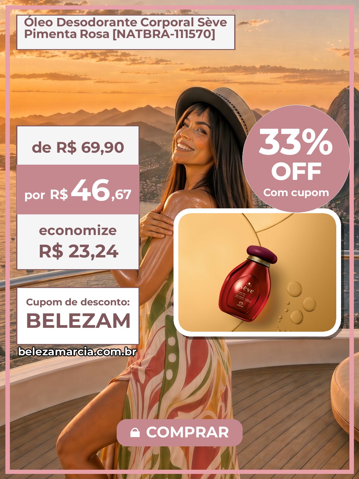 Óleo Desodorante Corporal Sève Pimenta Rosa [NATBRA-111570]