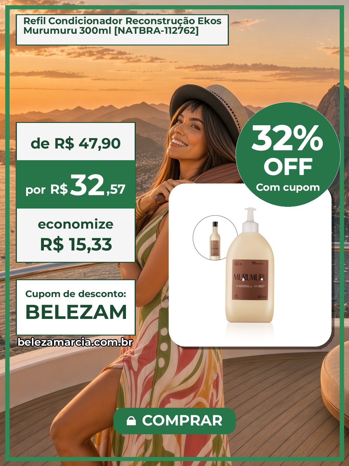 Refil Condicionador Reconstrução Ekos Murumuru 300ml [NATBRA-112762]